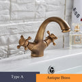 Rubinetto antico per bidet, doccia, lavabo, bagno, maniglie doppie, miscelatore per acqua calda e fredda, antico Brass Swivel Spout Toilet Water Tap