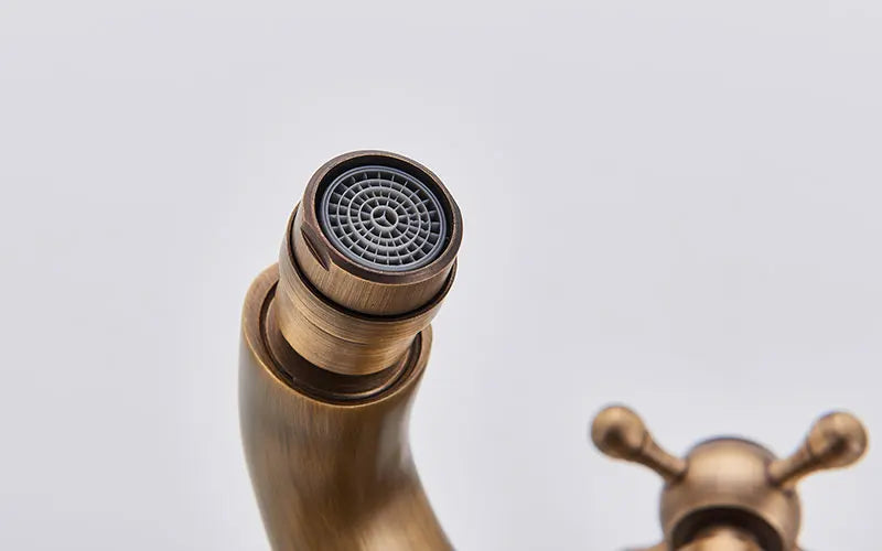 Rubinetto antico per bidet, doccia, lavabo, bagno, maniglie doppie, miscelatore per acqua calda e fredda, antico Brass Swivel Spout Toilet Water Tap