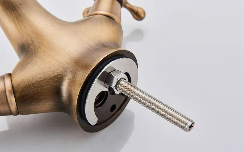 Rubinetto antico per bidet, doccia, lavabo, bagno, maniglie doppie, miscelatore per acqua calda e fredda, antico Brass Swivel Spout Toilet Water Tap