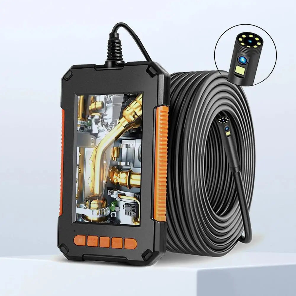 Single Dual Lens Borescope 4.3" LCD Endoscope Camera with 8 Light 1080 HD Inspection Camera for Checking Car Sewer