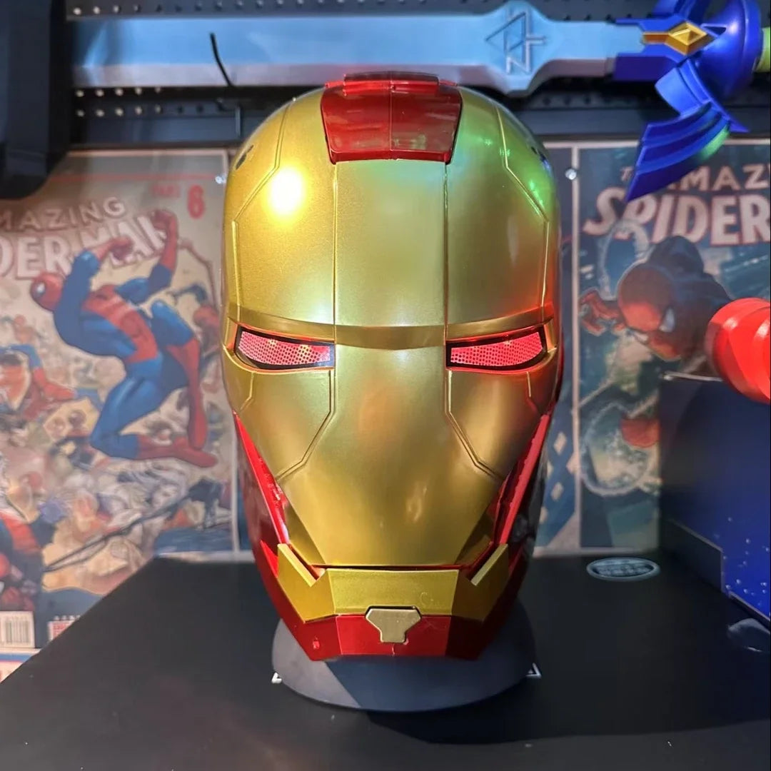 Casco Iron Man MK5 Jarvis indossabile, elettrico, apribile e chiudibile, con funzioni di trasformazione e illuminazione.
