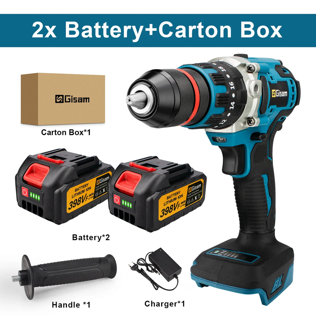 Trapano a percussione elettrico senza spazzole da 480N.M. Trapano a batteria da 13 mm