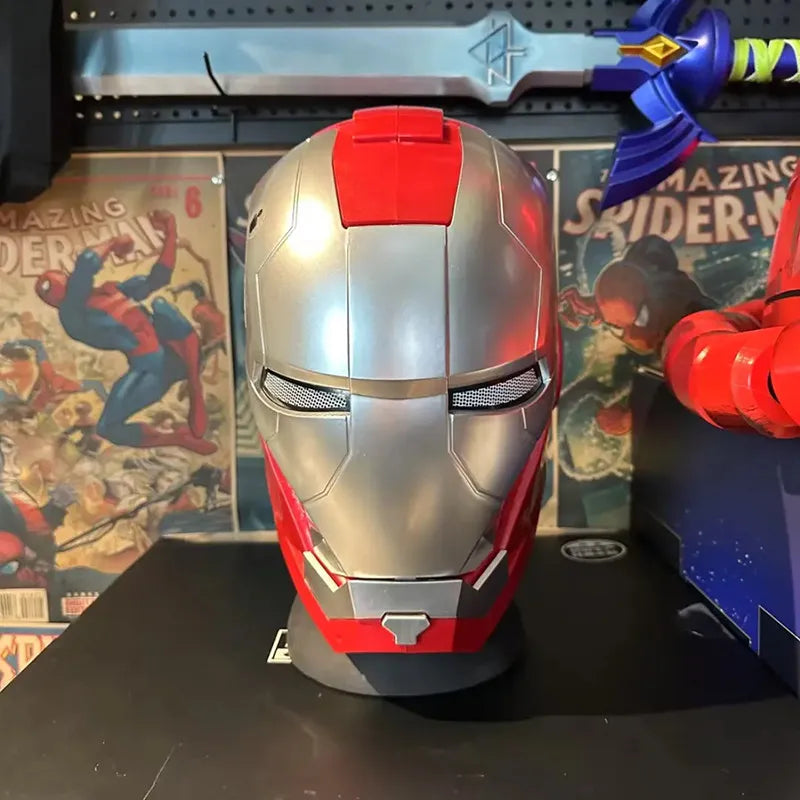 Casco Iron Man MK5 Jarvis indossabile, elettrico, apribile e chiudibile, con funzioni di trasformazione e illuminazione.