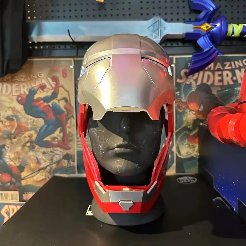 Casco Iron Man MK5 Jarvis indossabile, elettrico, apribile e chiudibile, con funzioni di trasformazione e illuminazione.