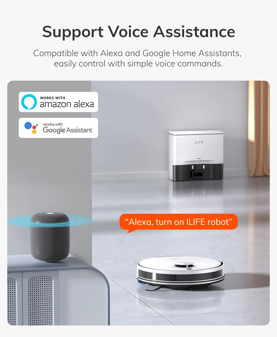 ILIFE A30 PRO 5000Pa Aspirazione, Robot Aspirapolvere e Lavapavimenti Combo