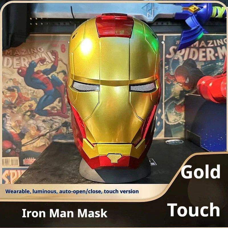 Casco Iron Man MK5 Jarvis indossabile, elettrico, apribile e chiudibile, con funzioni di trasformazione e illuminazione.