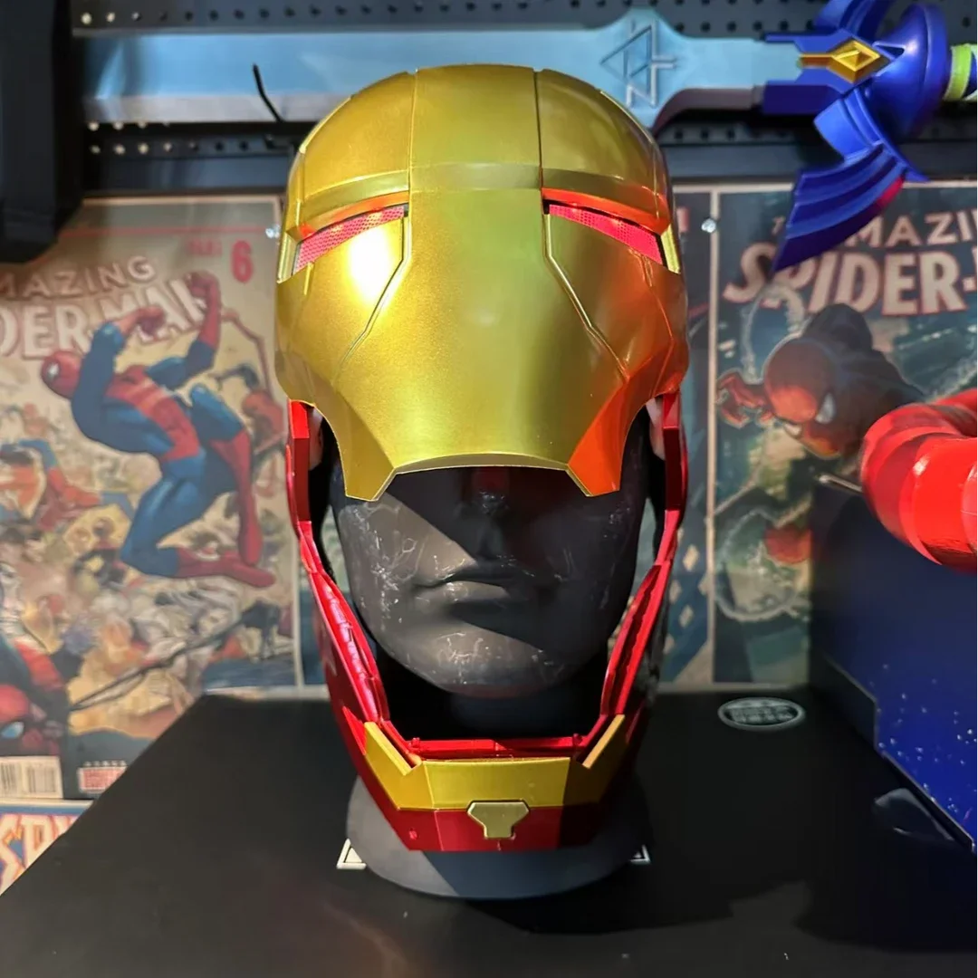 Casco Iron Man MK5 Jarvis indossabile, elettrico, apribile e chiudibile, con funzioni di trasformazione e illuminazione.