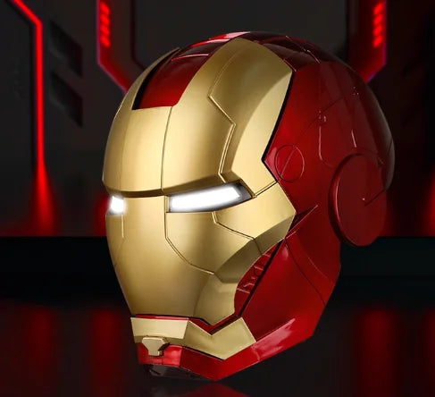 Casco Iron Man MK5 Jarvis indossabile, elettrico, apribile e chiudibile, con funzioni di trasformazione e illuminazione.