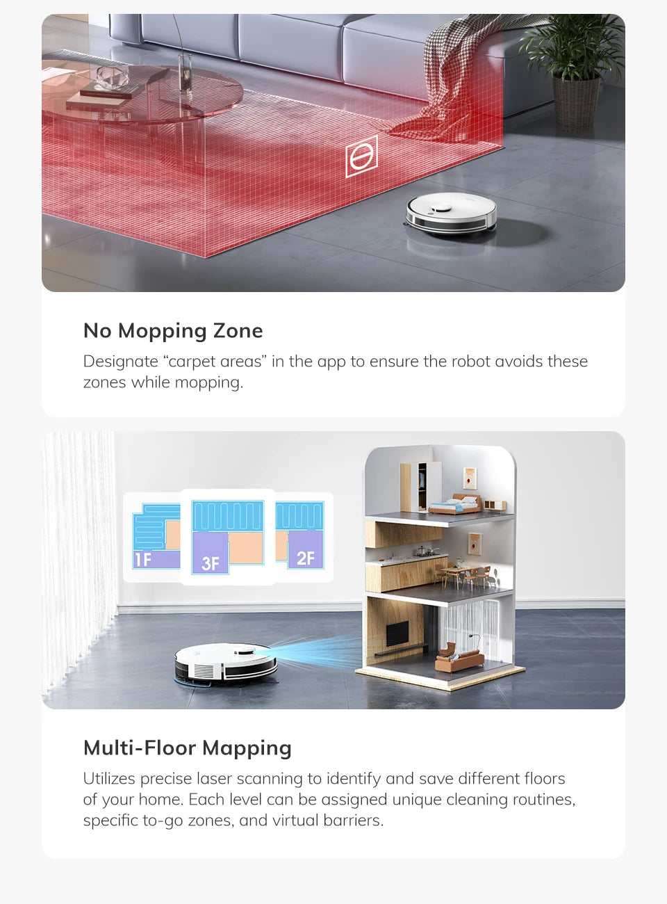 ILIFE A30 PRO 5000Pa Aspirazione, Robot Aspirapolvere e Lavapavimenti Combo