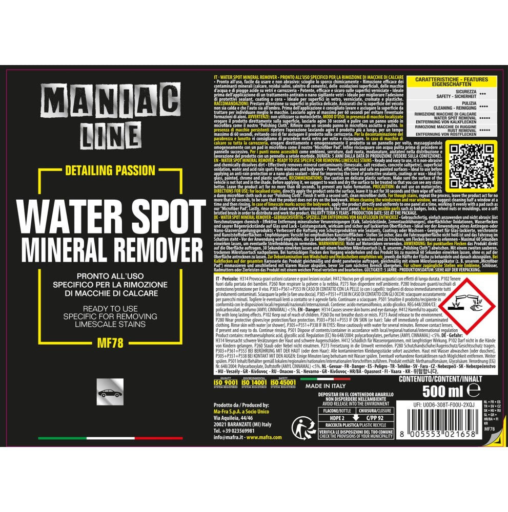 WATER SPOT MINERAL REMOVER