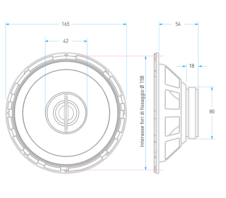 M2C62 Altoparlante coassiale a due vie 165mm (6.5”)