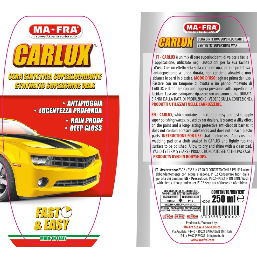 CARLUX CERA SINTETICA PROTETTIVA