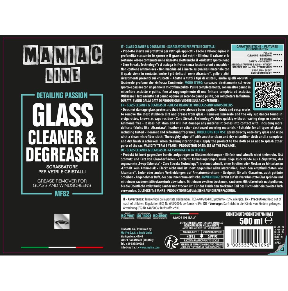 GLASS CLEANER E DEGREASER